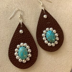 Leather Teardrop Earrings....